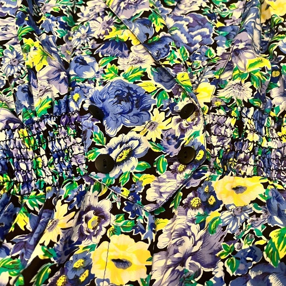 J.R. Petite by Joseph Ribkoff 80s 90s Floral Romper with Collar & Cinched Waist - Picture 11 of 16